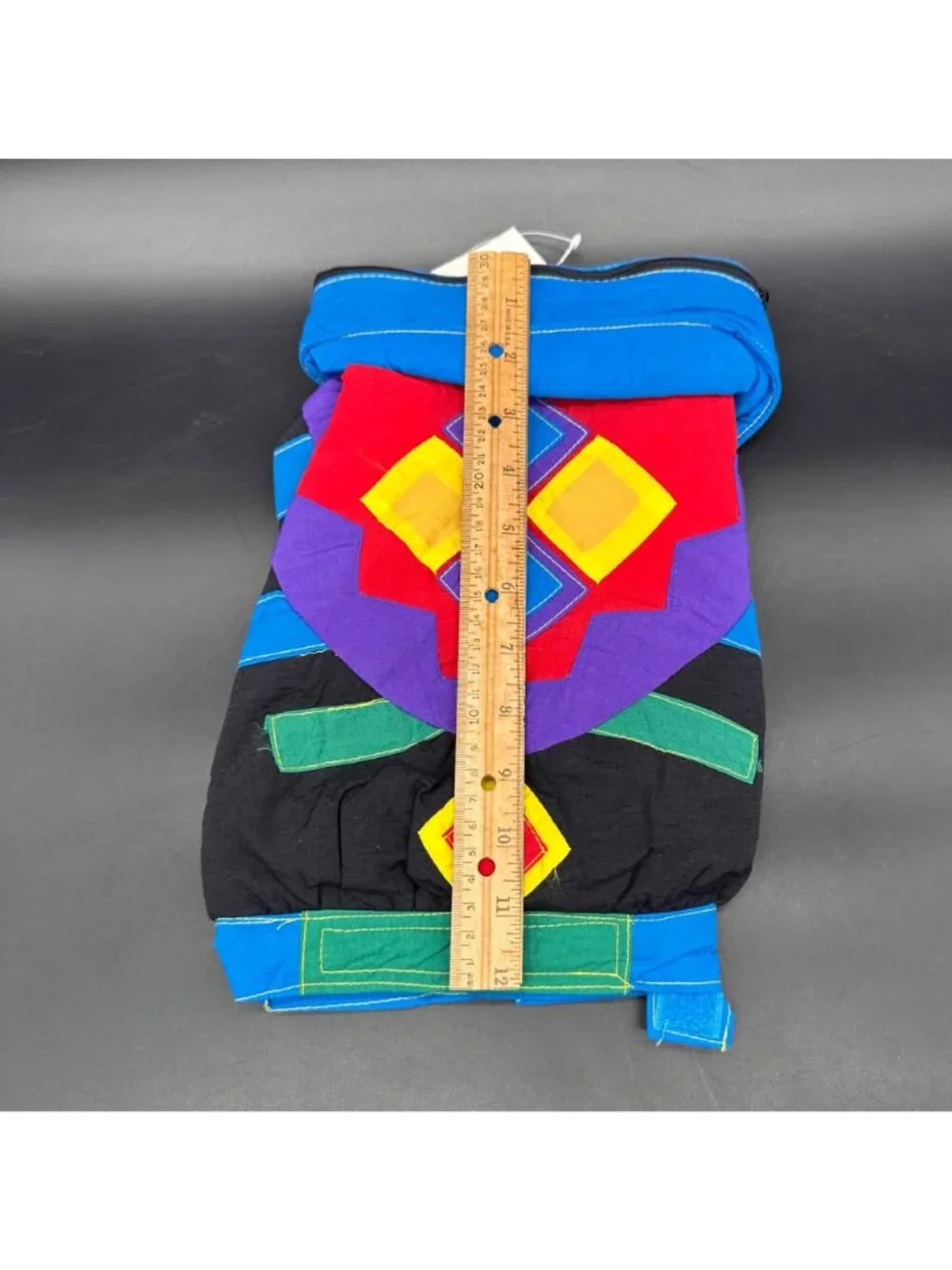 Dog Coat Ski Puffer Jacket Colorful Geometric Hood in Collar Snap Close Medium